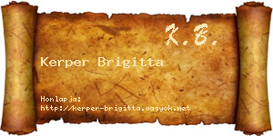 Kerper Brigitta névjegykártya